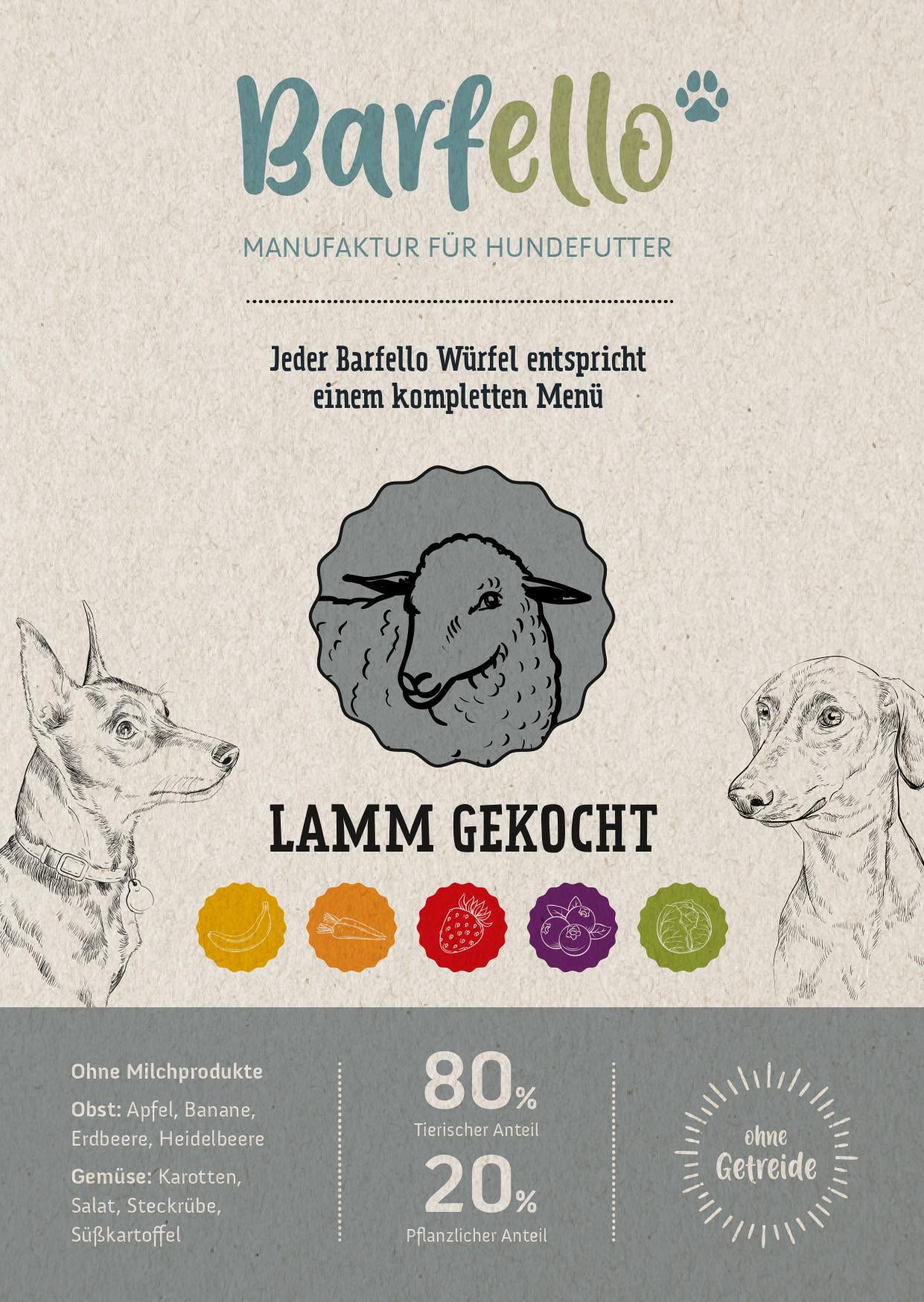 Gekochtes Lamm ohne Getreide