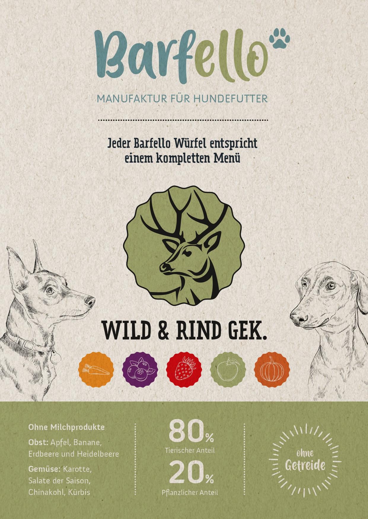 gekochtes Wild & Rind ohne Getreide