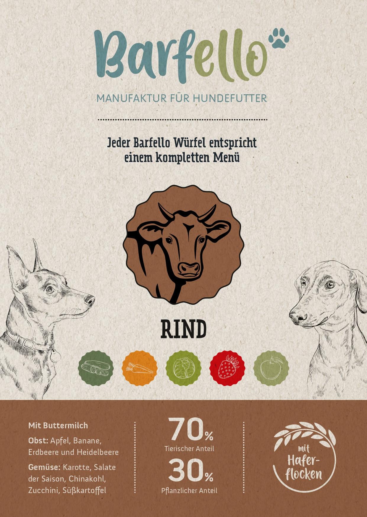 Rind mit Haferflocken