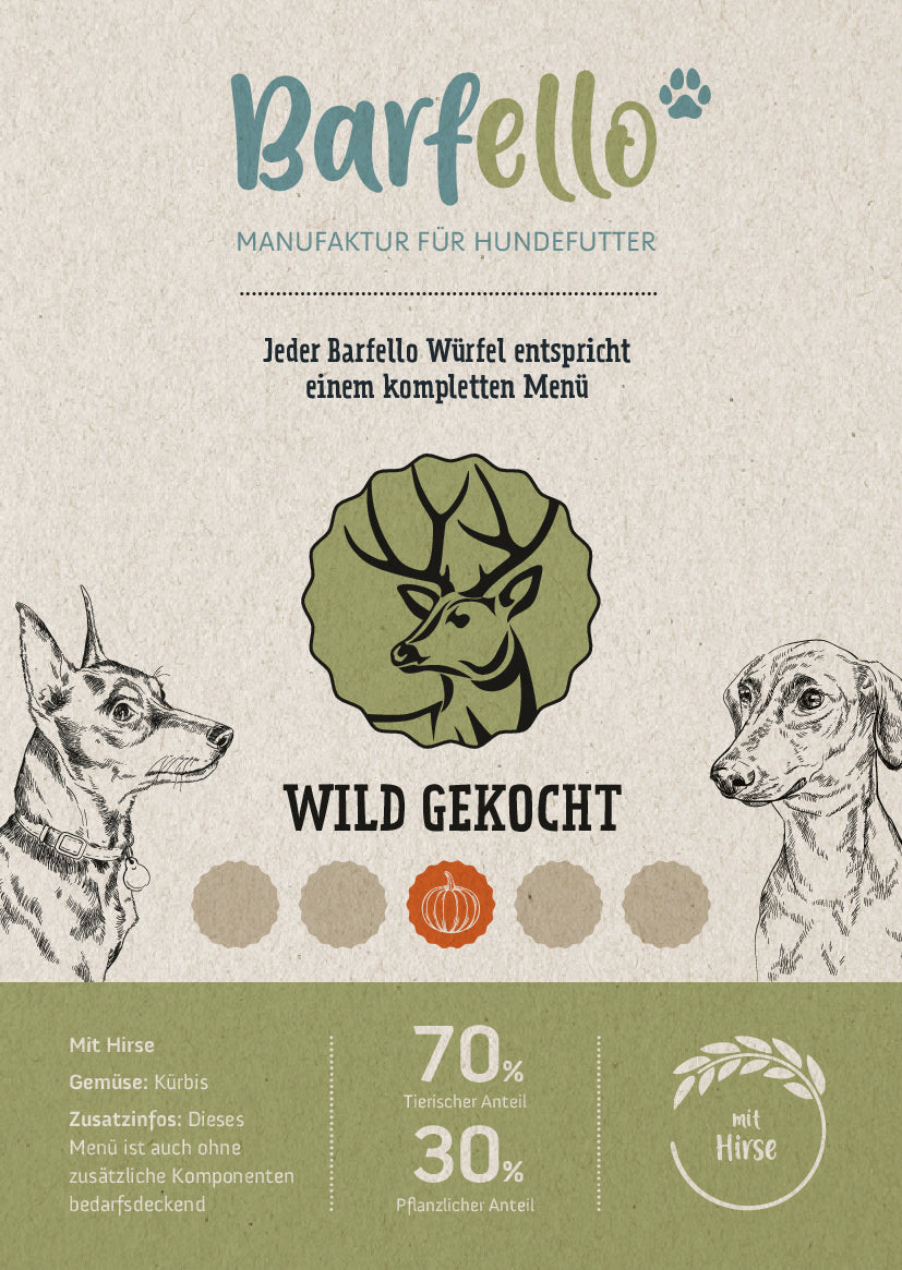 Gekochtes Hirschfleisch mit Hirse